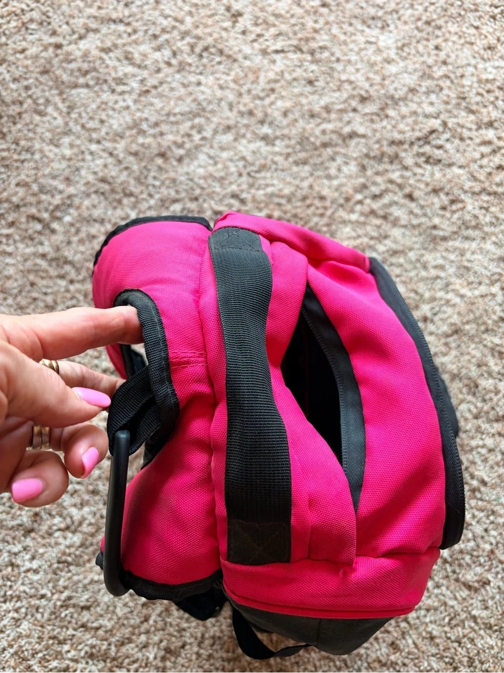 Pink & Black Daypack Backpack - Lightweight Outdoor Pack